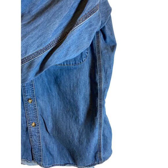 Wrangler Riggs Workwear Mens Denim Button-Front Shirt L 100% Cotton Long Sleeve - Picture 5 of 8